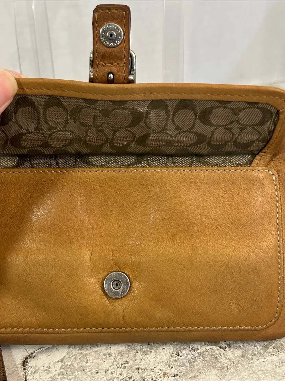 Coach tan leather